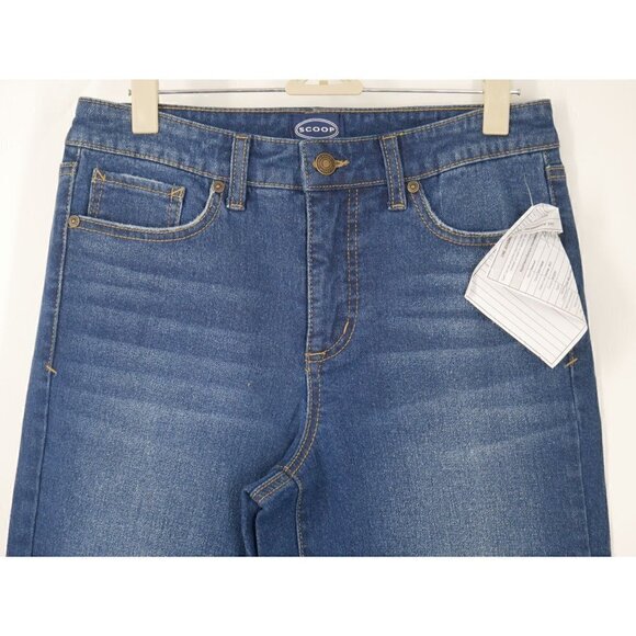 NWT SCOOP NYC Crop Straight High Waisted Jeans Blue 4 - Picture 2 of 6